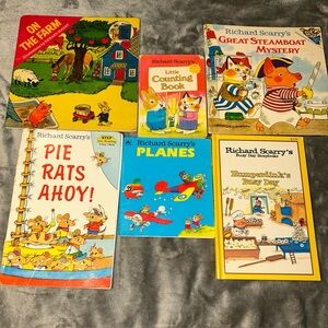 Richard Scarry Children’s Stories Lot Of 6 HC/PB 1970’s & 1990’s Books